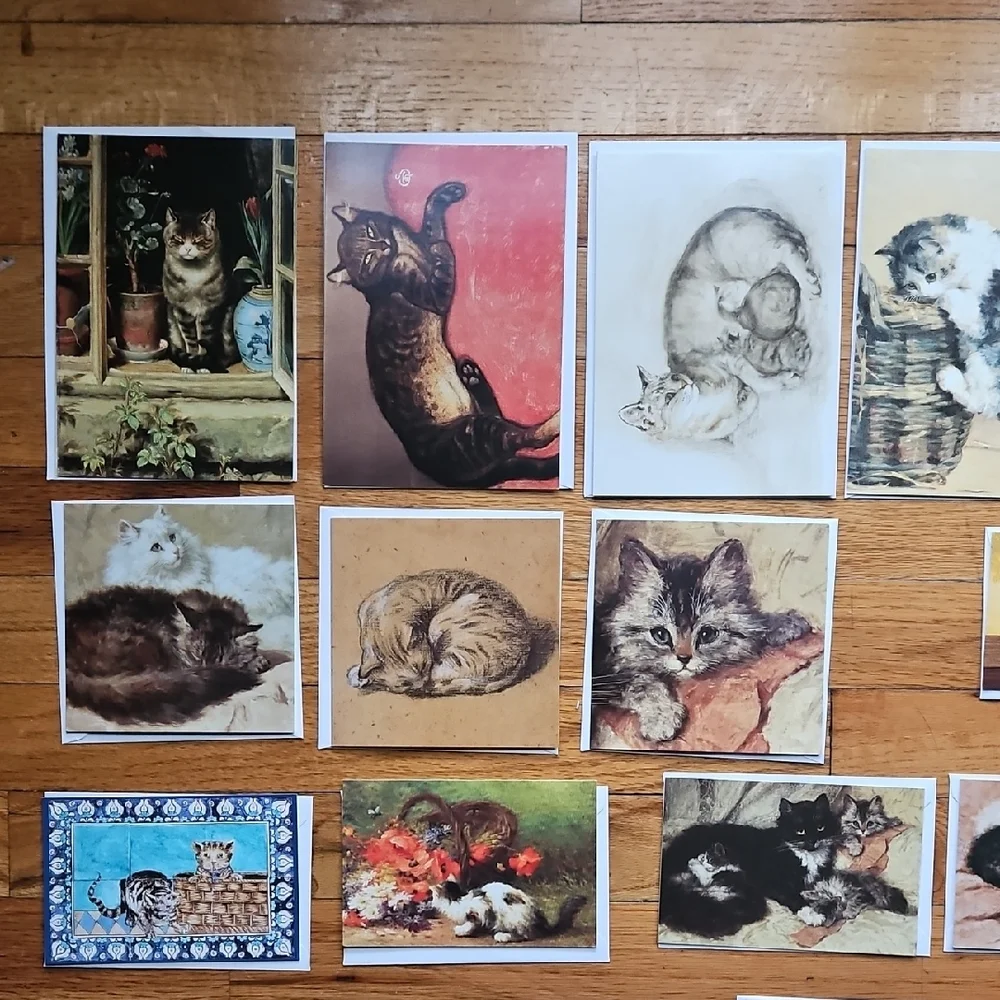 19 BLANK CHARMING CARDS OF CATS